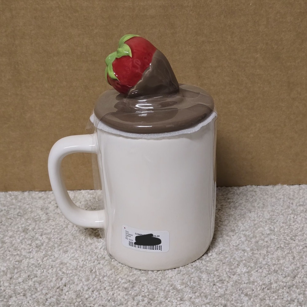 Rae Dun Strawberry Dipped Topper Valentines Day Happy Chocolate Day Mug‎ Coffee - Picture 4 of 4